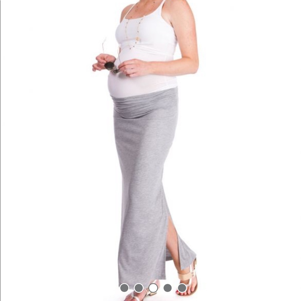 Grey Jersey Maternity Maxi Skirt